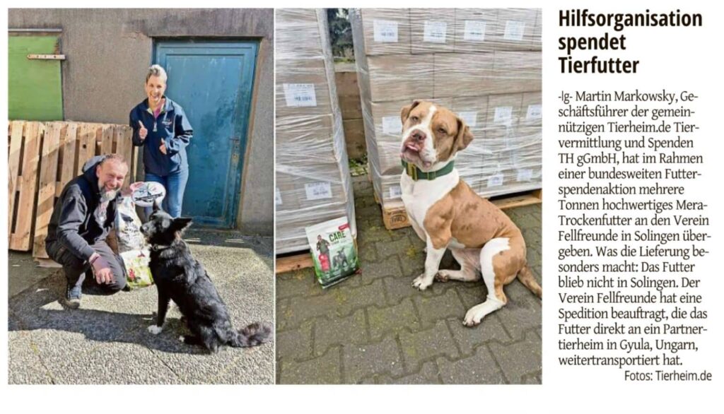 Fellfreunde Futter, das Grenzen überwindet