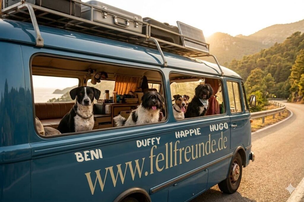 Fellfreunde Heute lassen vier Hunde ihr altes Leben hinter sich